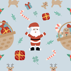 Seamless pattern of Christmas, Gift box, other Vector graphics.