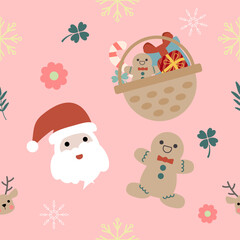 Seamless pattern of Christmas, Gift box, other Vector graphics.