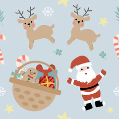 Seamless pattern of Christmas, Gift box, other Vector graphics.