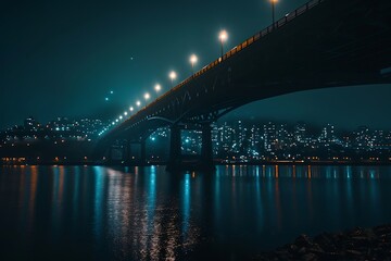 Fototapeta premium Night view of Brooklyn Bridge, New York City, United States.