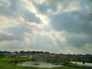 Clouds over boardwalk