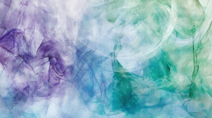 Obraz premium An abstract composition featuring swirling, smoky patterns in rich jewel tones of emerald green, sapphire blue, and amethyst purple. The elegant textures evoke a mysterious, dreamy mood.
