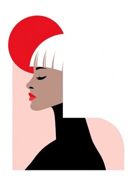 recommend clip art: 日本のスタイルを表現したシンプルなイラストで視線を引く女性