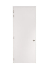 white door with lock isolated on white background