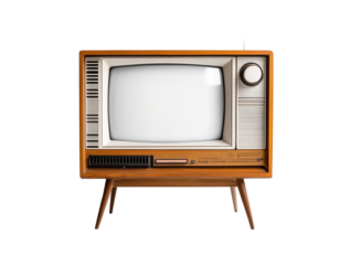 Vintage tv isolated on PNG, trends, Ai