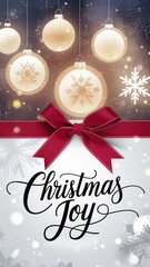 Decorative Christmas card featuring ornaments and snowflakes that celebrate the holiday spirit and joy of the season