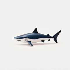 Fototapeta premium Realistic Illustration of a Shark Toy on a Plain Background, Perfect for Educational and Decorative Purposes in Various Design Projects