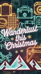 Naklejka premium Celebrate wanderlust this Christmas with travel-themed designs and vibrant holiday elements