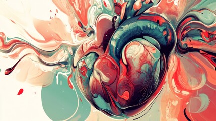 Abstract Heart: A Swirling Symphony of Emotions