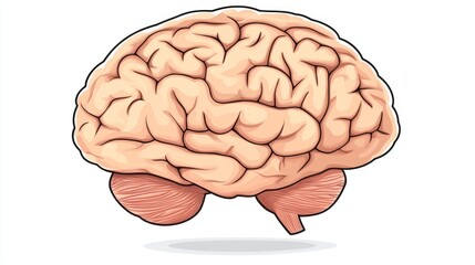 Human Brain Anatomy Illustration - Cerebrum, Cerebellum, and Brain Lobes