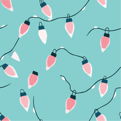  Seamless vector of abstract Christmas lights