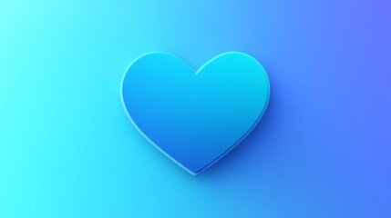 Blue Heart Minimalist Gradient Background
