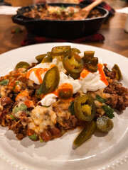 Taco skillet on plate
