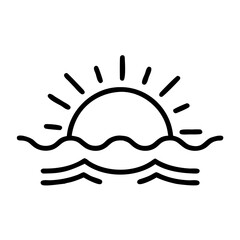Obraz premium Sunrise icon symbolizing renewal and hope