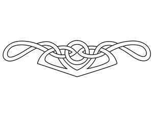 Border or divider for text in Celtic style - vector linear ornament. Separator for coloring book in the form of a Celtic ornament. Outline	