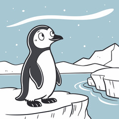 penguin on ice