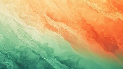 Obraz premium Abstract Green and Orange Swirls