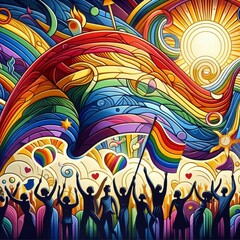 Obraz premium Unity in Diversity: LGBTQ+ Pride Celebration