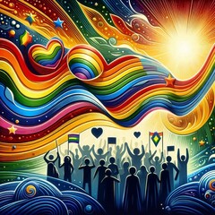 Obraz premium Unity in Diversity: LGBTQ+ Pride Celebration