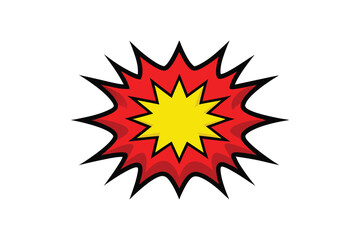 Explosion and Dynamite Vector - Fiery Blast Illustration with Flames and Sparks, Minimalistic and Dramatic Art