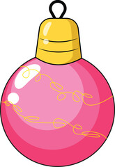 Hand draw Cute Christmas ball vector illustration. Christmas ball ornaments collection.
