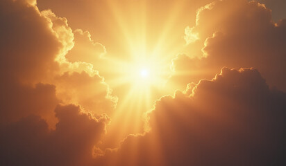 Fototapeta premium jesus rises divine light heaven eventful second coming among believers worldwide glorious day