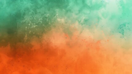 Fototapeta premium Abstract Green and Orange Watercolor Background