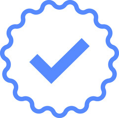 Blue checkmarks. Blue tick. Profile verification icon vector. Blue verified badge icon vector. Tick, check mark sign symbol of social media profile