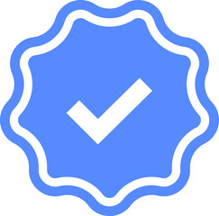 Blue checkmarks. Blue tick. Profile verification icon vector. Blue verified badge icon vector. Tick, check mark sign symbol of social media profile