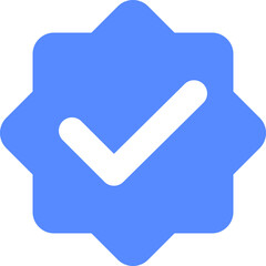 Blue checkmarks. Blue tick. Profile verification icon vector. Blue verified badge icon vector. Tick, check mark sign symbol of social media profile