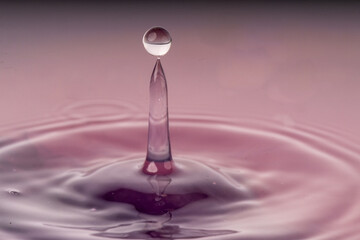 High-Speed Water Drop Collision: Artistic Liquid Splash with Reflective Details and Dark Background