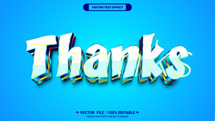 Thanks editable 3d vector text style effect 
