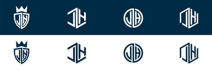 Modern letter LH HL logo design