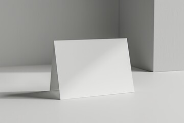 Blank tent card mockup with copy space on grey background