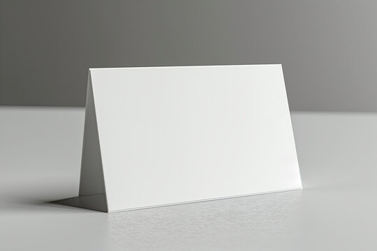 Blank tent card mockup with copy space on grey background