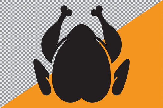 recommend clip art: A simple minimalist black silhouette of a roasted turkey.