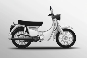 Obraz premium Classic motorcycle showcased in black and white with vintage design and elegant lines
