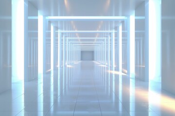 Obraz premium Modern White Studio Background with Soft Lighting Gradient