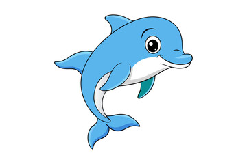 A cute dolphin on white background