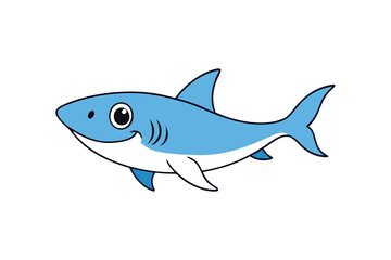 shark cartoon isolated on white