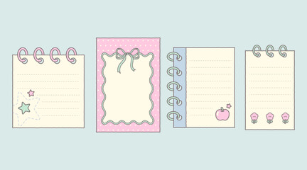 Cute Notepad Paper with Cute Doodle