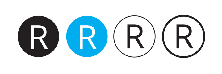 Registered trademark liner icon vector set.
