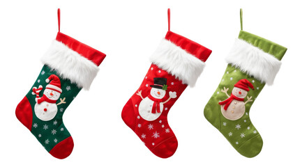 Collection Of Christmas socks Isolated  on white background, Christmas sock PNG