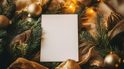 Fototapeta premium christmas or new year greeting card with frame