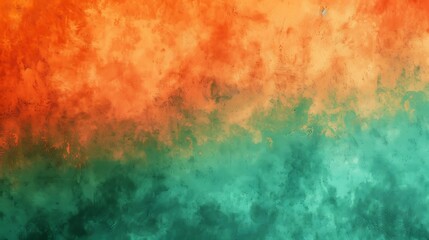 Obraz premium Abstract Orange and Green Watercolor Background