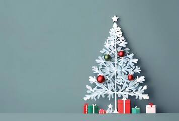 Fototapeta premium Elegant Simplicity: The Magic of Christmas in Geometric Shapes.