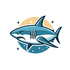 Obraz premium Colored shark. Modern isolated vector illustration