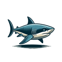 Naklejka premium Colored shark. Modern isolated vector illustration