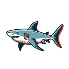 Fototapeta premium Colored shark. Modern isolated vector illustration