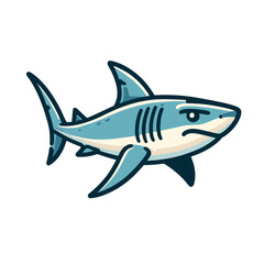 Naklejka premium Cartoon shark isolated vector illustration